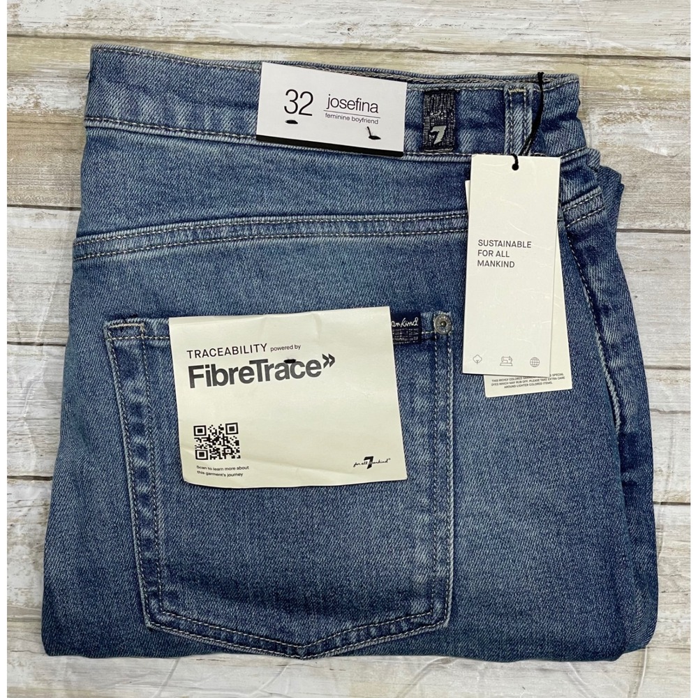 7 For‎ All Mankind Josefina Feminine Boyfriend women's Jeans Size 32(actual 36W)